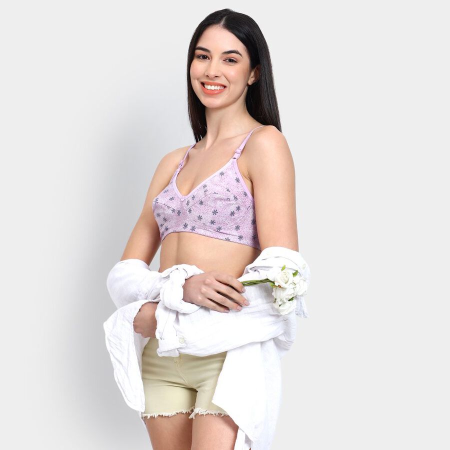 Ladies' 100% Cotton Non-Padded Bra, गुलाबी, large image number null